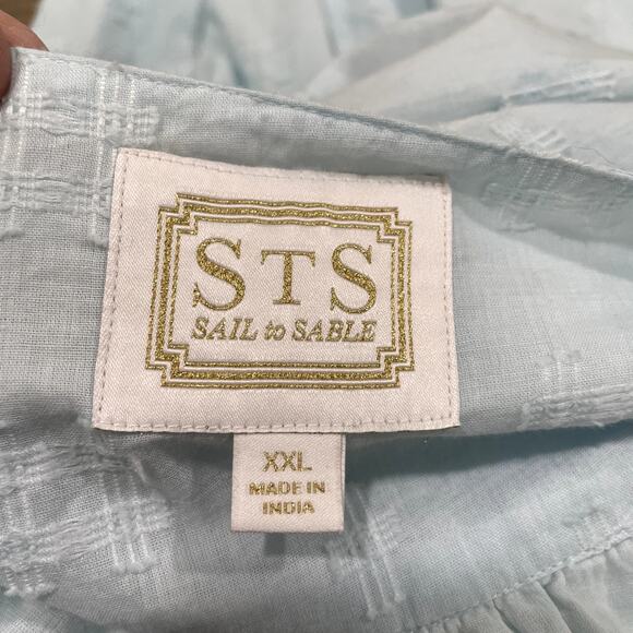 STS Sail to Sable Plus Size XXL Shift Dress Tassel Ruffle Sleeve Lined Beachy - Picture 5 of 12